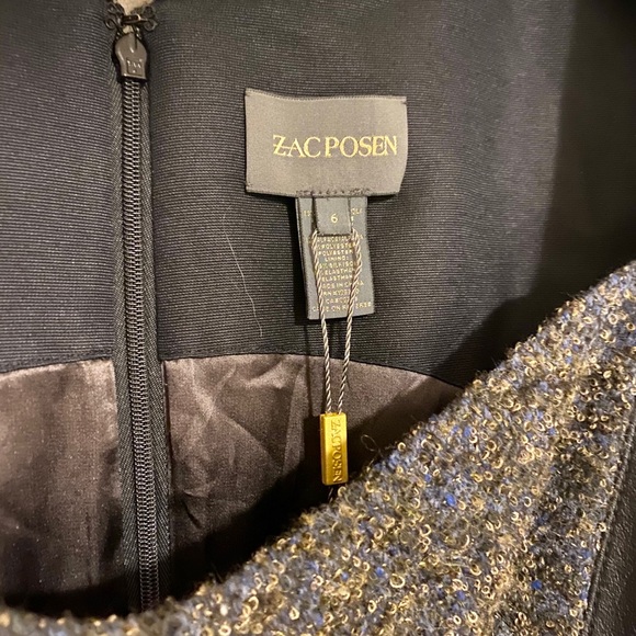 EUC Zac Posen PreFall 2011 Leather Tweed Dress, Size 6 - Picture 9 of 14